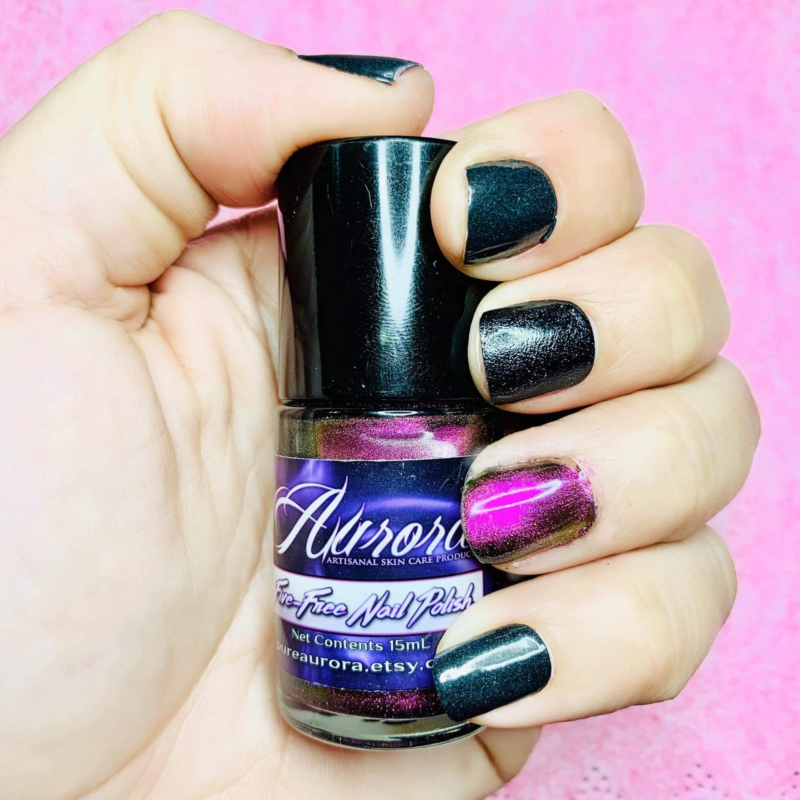 Envolturas de uñas negras sólidas y con brillo